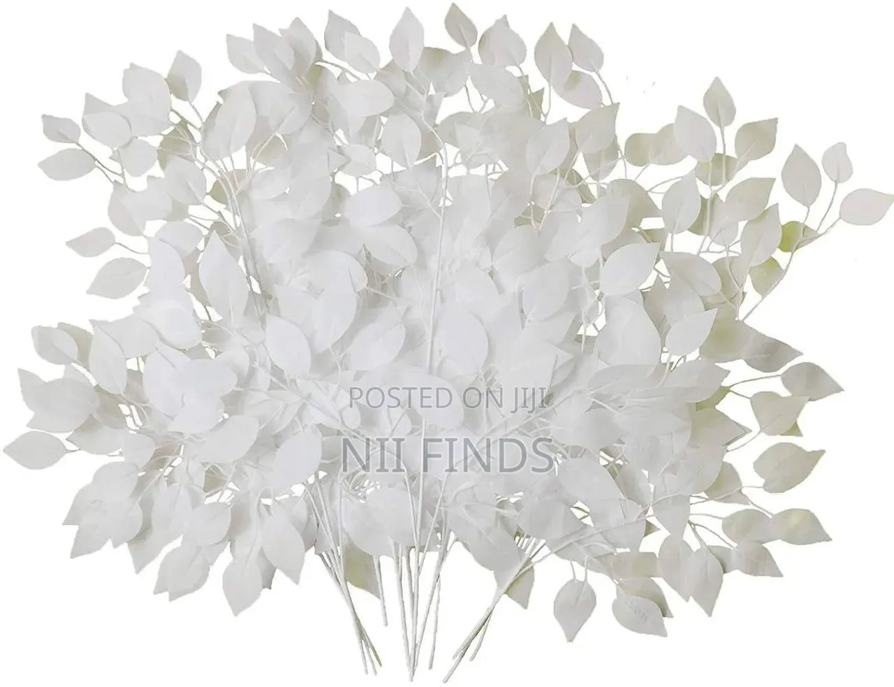 White Artificial Ficus Leaves