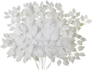 White Artificial Ficus Leaves