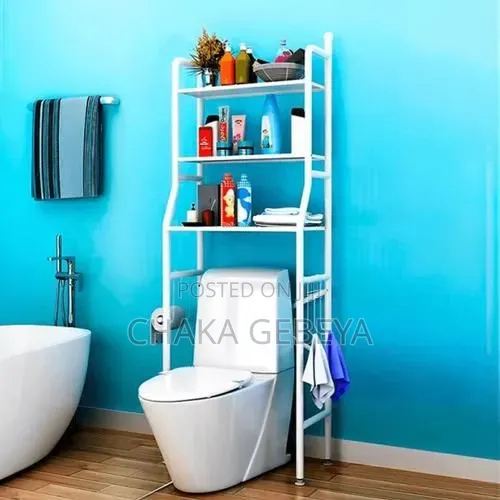3‐Tier Over‐Toilet Rack – Heavy Duty Metal, 160cm Height, Space Saving