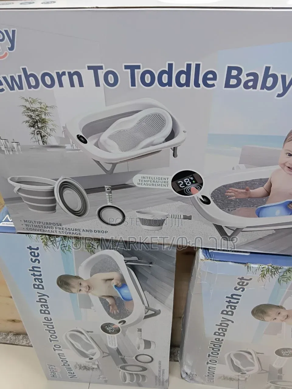 4 in 1 Foldable Baby Bath Tub Set-ዘመናዊ የልጆች ማጠቢያ