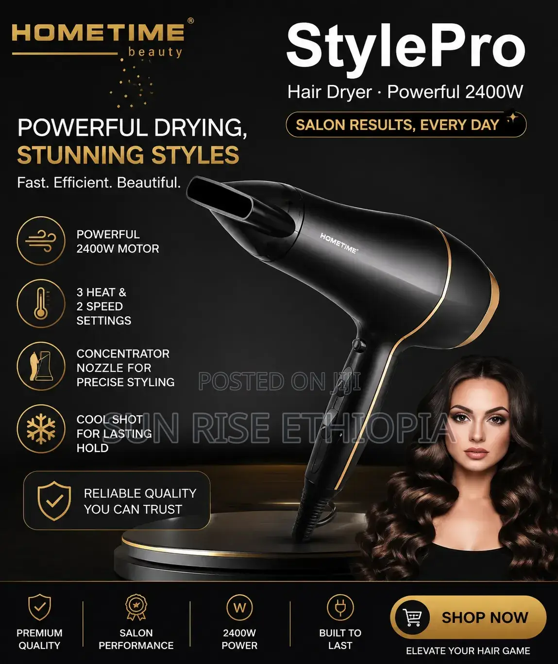 Hometime Stylepro Hair Dryer- የፀጉር ማድረቂያ