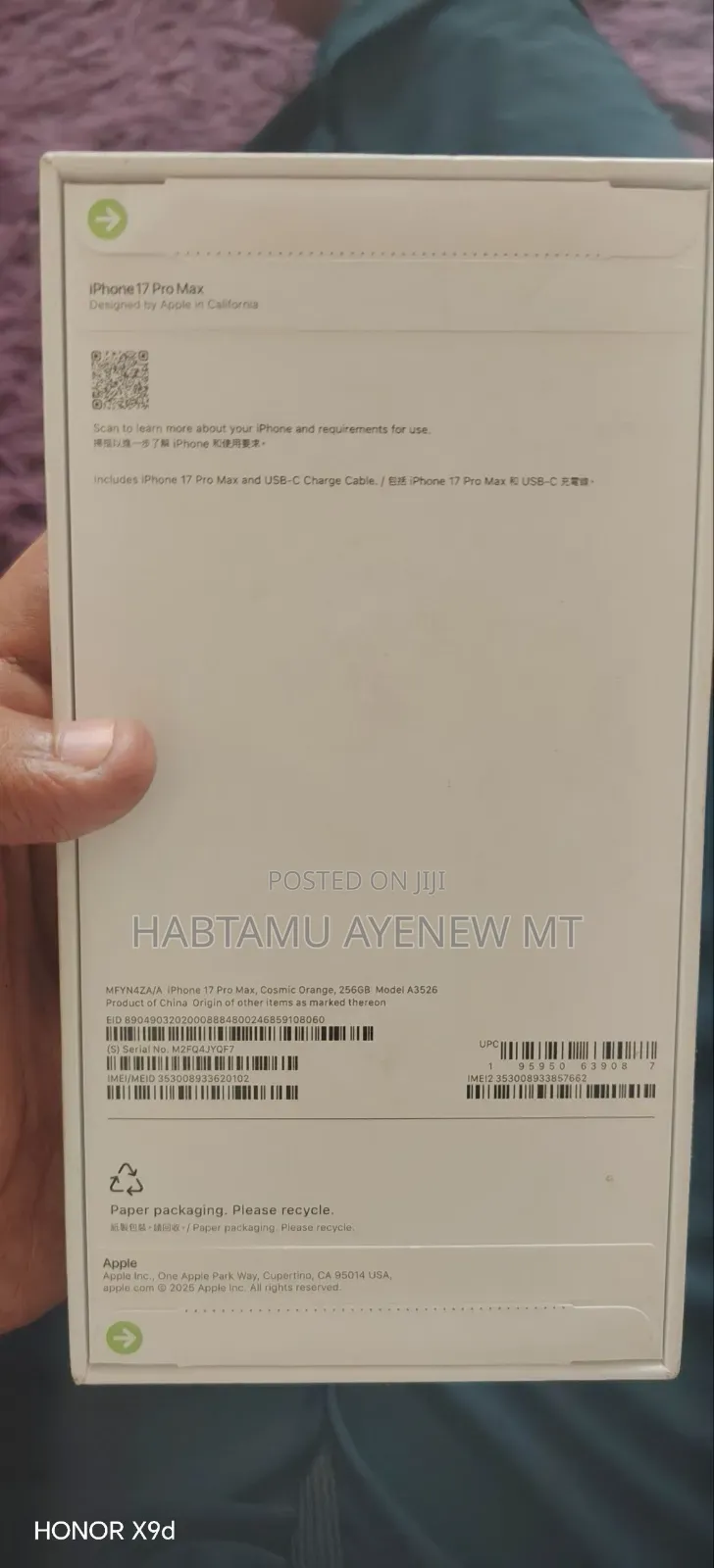 New Apple iPhone 17 Pro Max 256 GB Orange