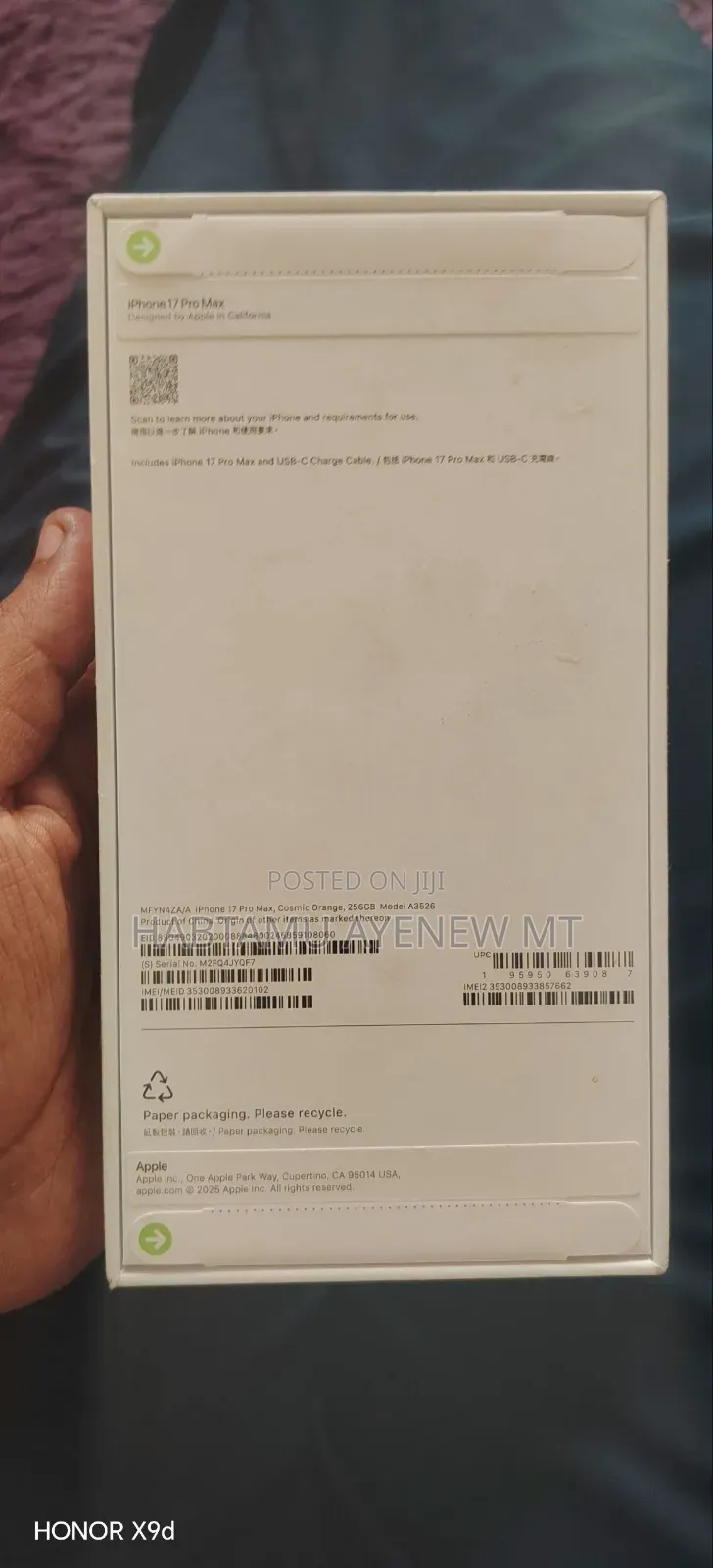 New Apple iPhone 17 Pro Max 256 GB Orange
