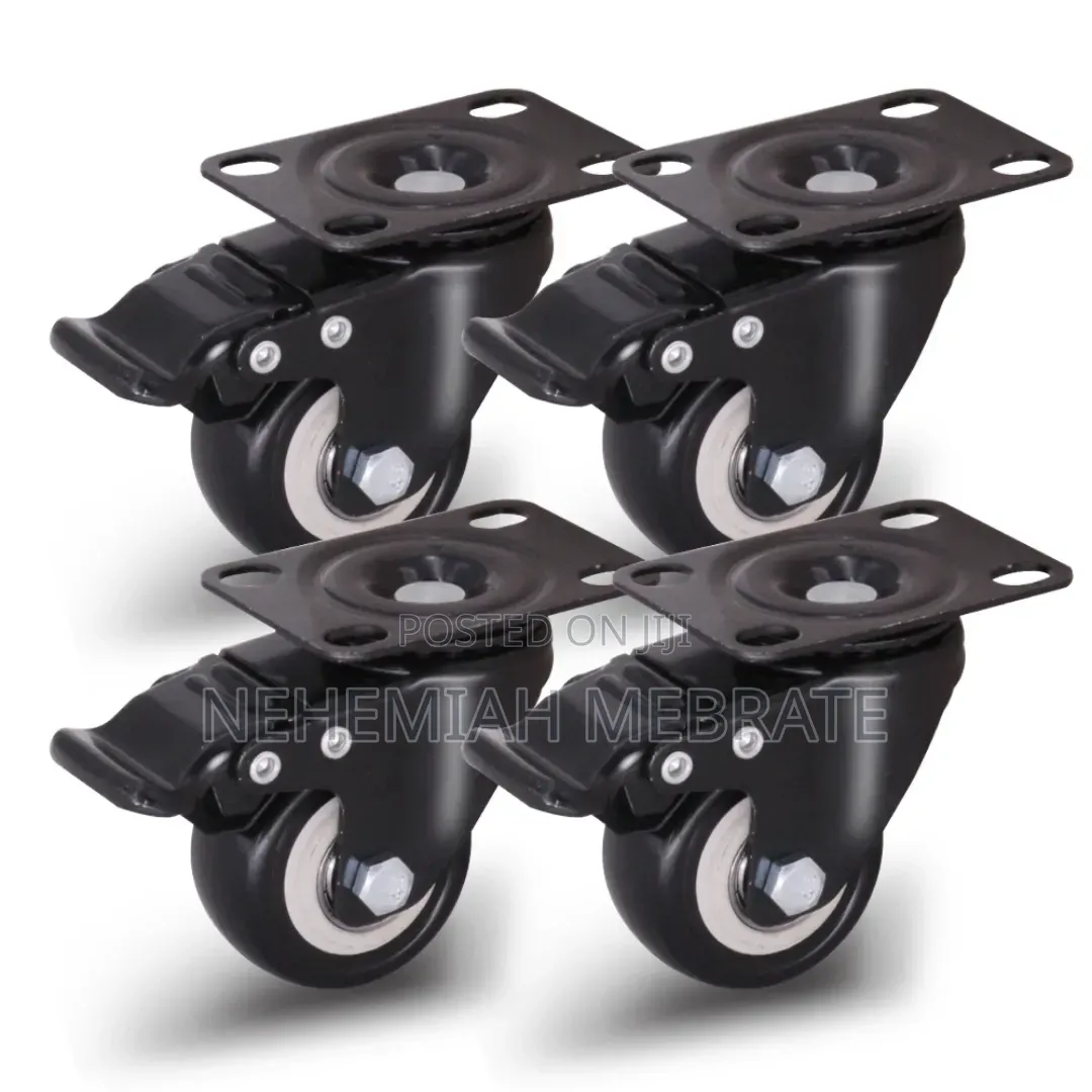 Wheel (Heavy Duty Ball Bearing Caster Wheel Plate Black Rubber)