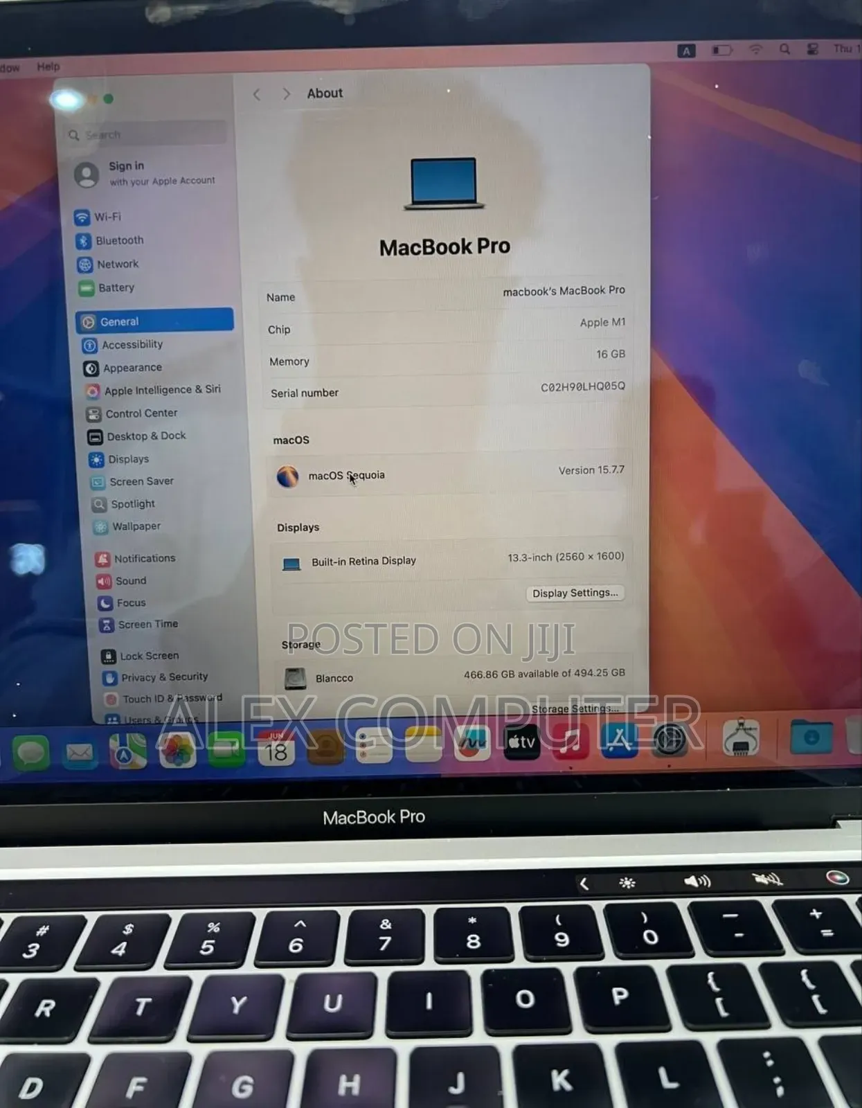 New Laptop Apple MacBook Pro 2020 16GB Apple M1 SSD 512GB