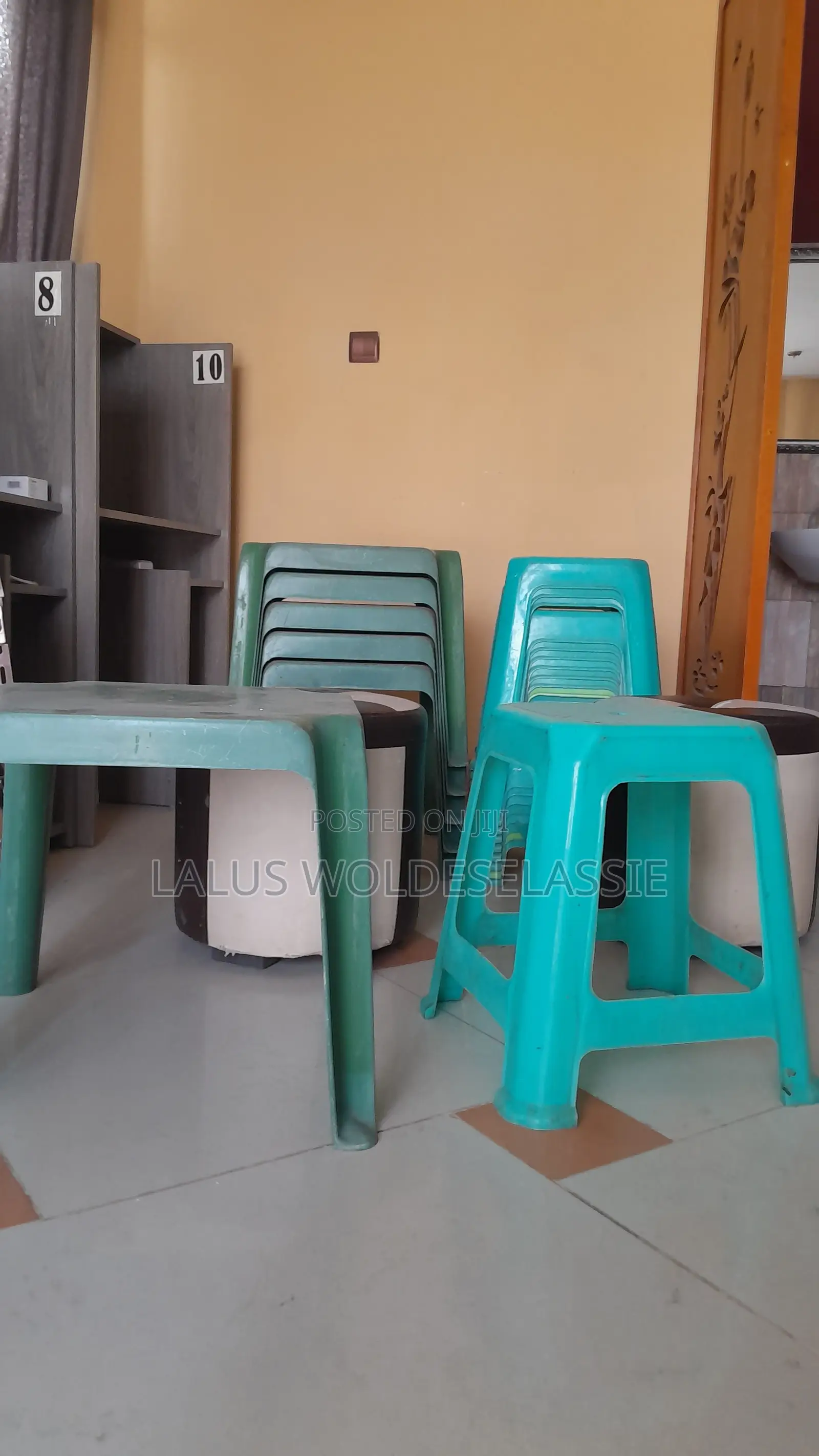 Small Plastic Chairs and Tablets