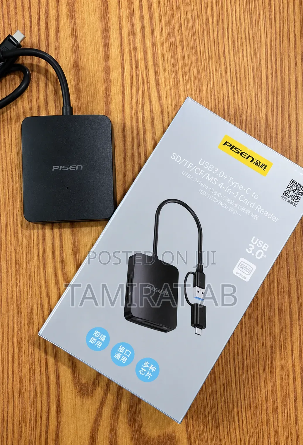 Pisen Usb 3.0 4-in-1 Card Reader for Sd, Microsd/Cf/Tf/Ms + Type C