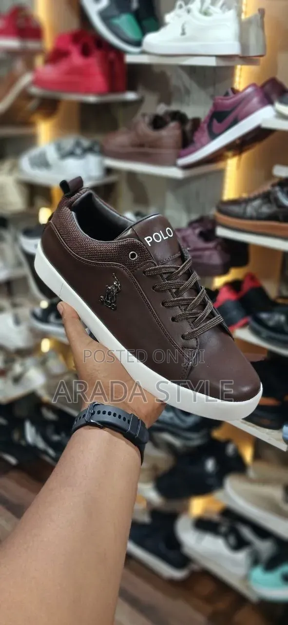 Us Polo Master Quality Full Leather Smooth Flat Shoes for Men