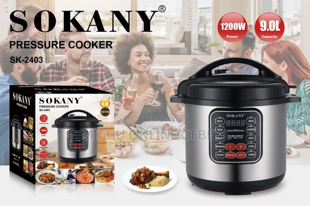 High Quality 9l ሊትር Sokany Pressure Cooker/Free Delivery