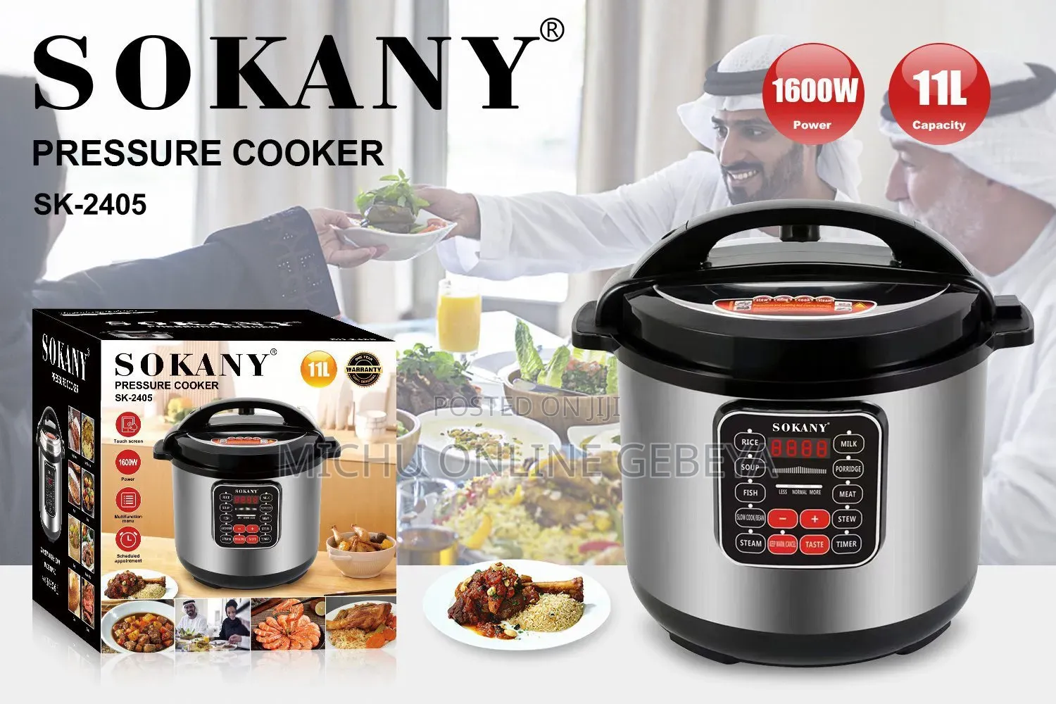 Sokany 11 L 1600 W Electric Pressure Cooker/ Free Delivery