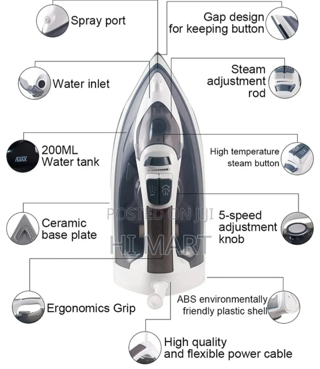 Hometime Original Cloth Steam Iron(2600watt)