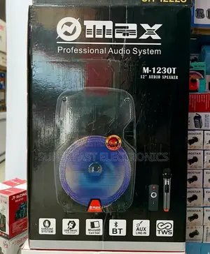 Max Speaker Professional Audio System – 12" Inch Wireless Microphone