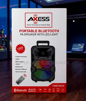 Axess Speakers 8" Portable Bluetooth Pa Speaker System Remote Control