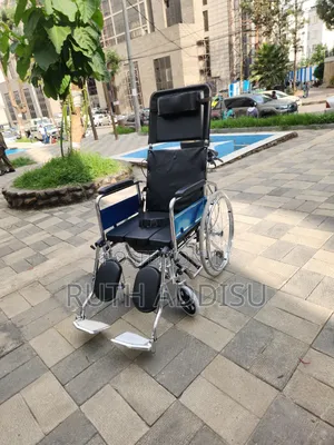 High Back Reclining Steel Commode Wheelchair, Detachable Armrest