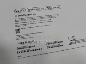 New Laptop Apple MacBook Air 2026 M5 16GB Apple M5 SSD 512GB