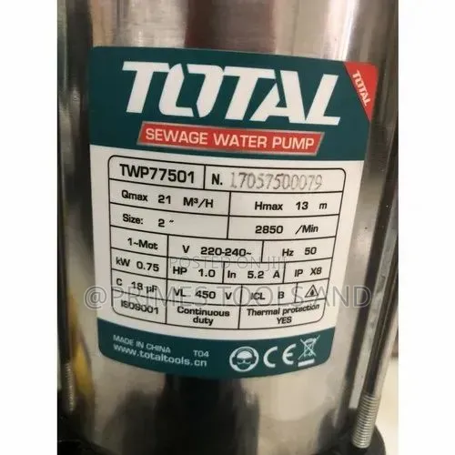 Total 1hp Dewatering Submersible Pump |