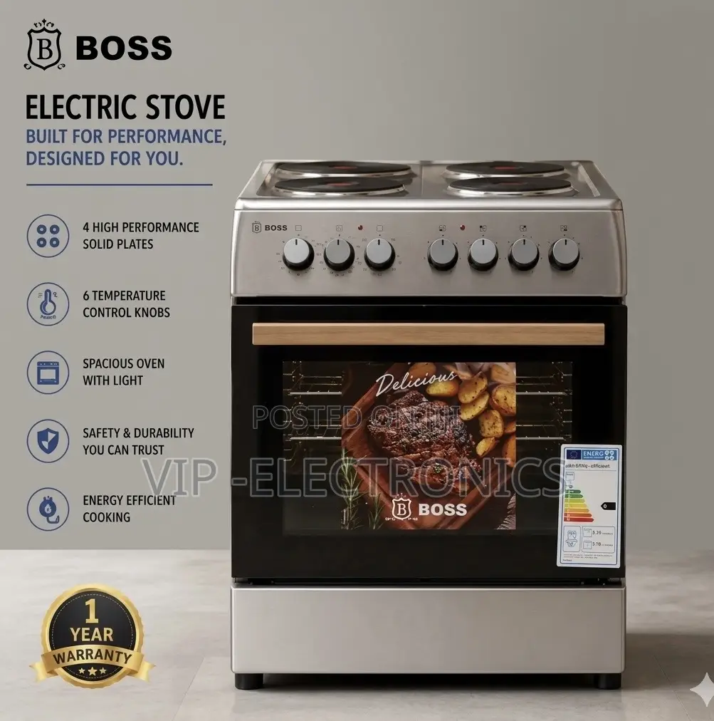Boss 60x60cm Stainless Steel Freestanding Oven Cooker