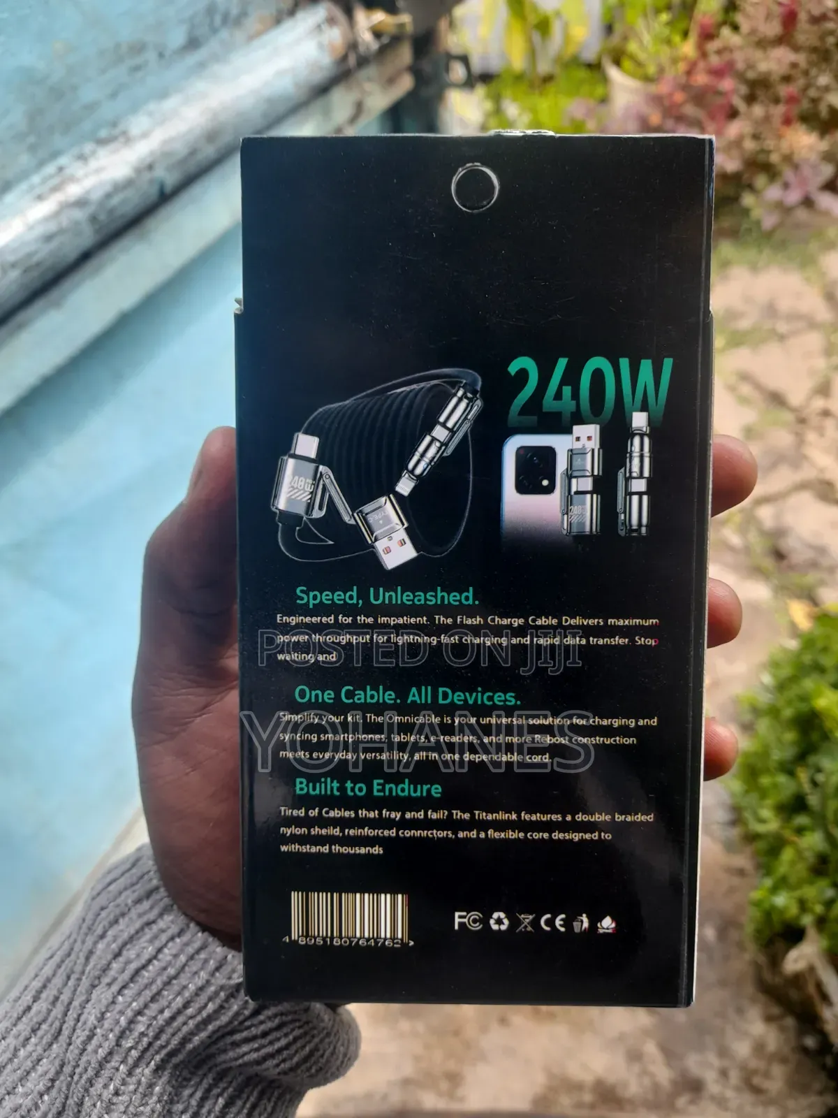 Original 4 in 1 Iron Body Usb Charger and Data Cable