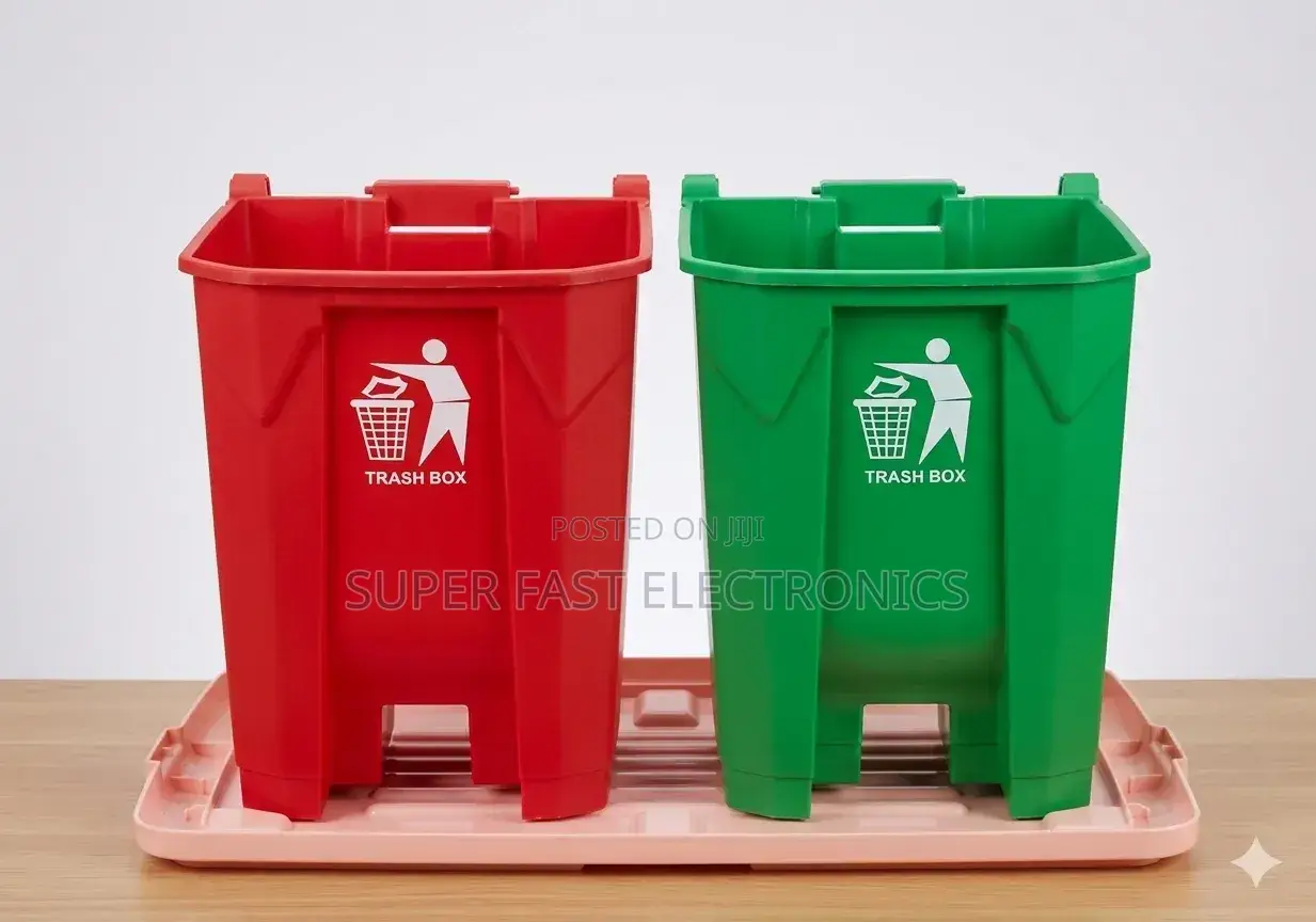 Garbage 20l Plastic Pedal Trash Bin Set – Dual Waste Home, Office