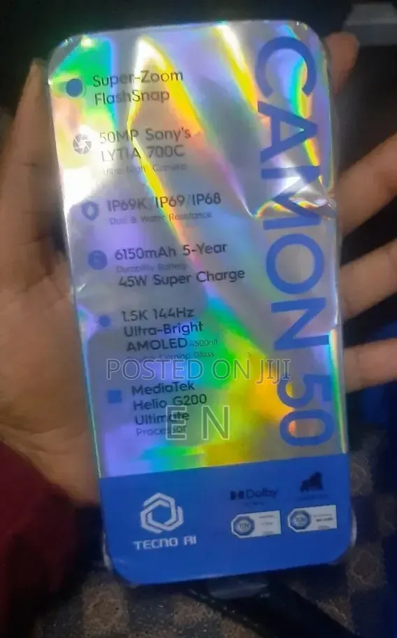 New Tecno Camon 50 256 GB Black
