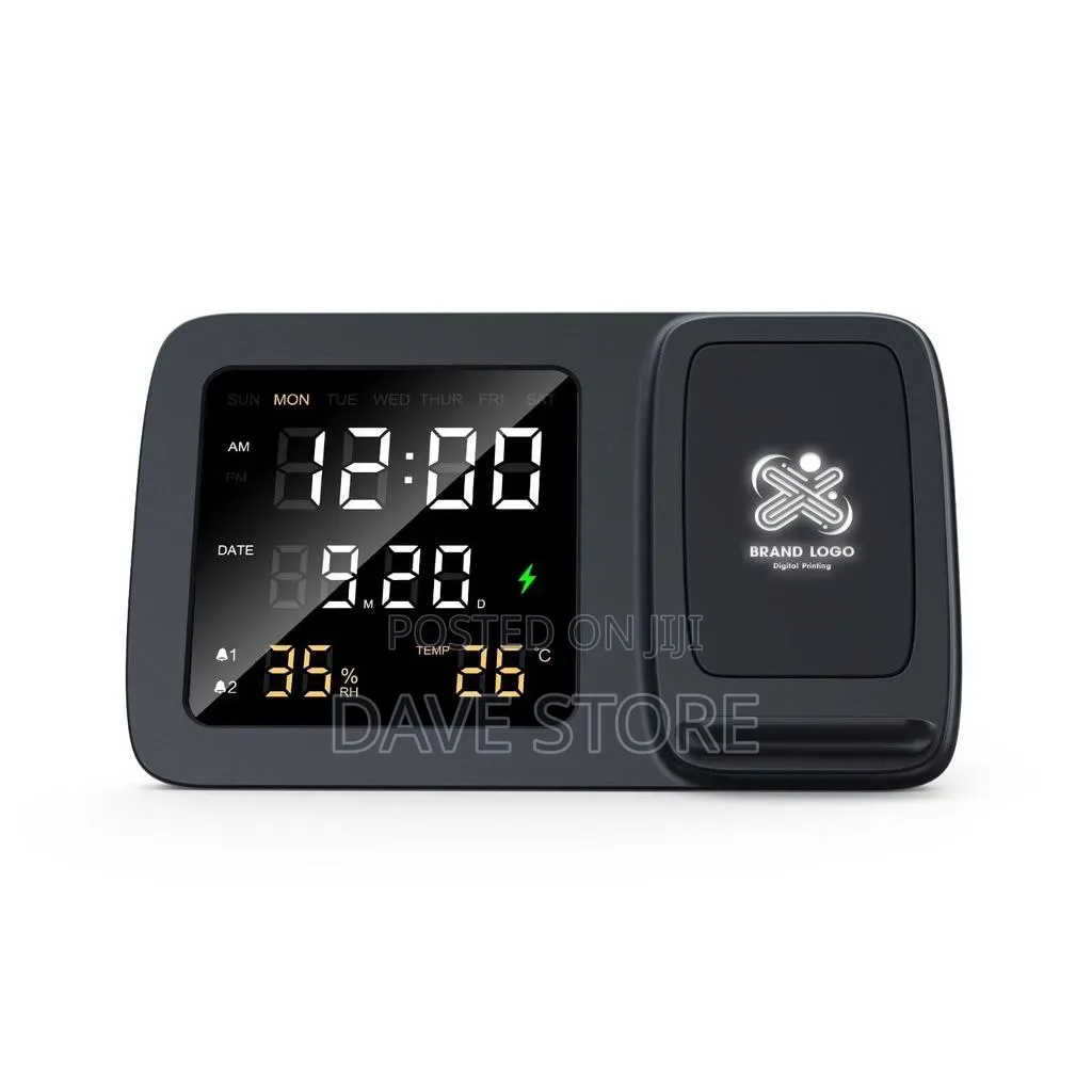 Rise Digital Alarm Clock Wireless Charger