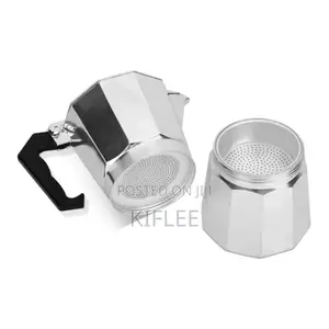 Classic Silver Aluminium Moka Pot (የምድጃ ላይ የቡና ማፍያ)
