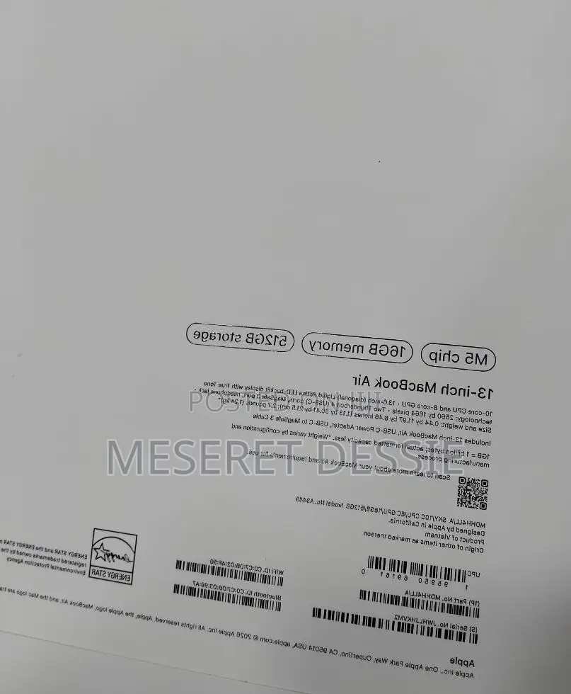 New Laptop Apple MacBook Air 2026 M5 16GB SSD 512GB
