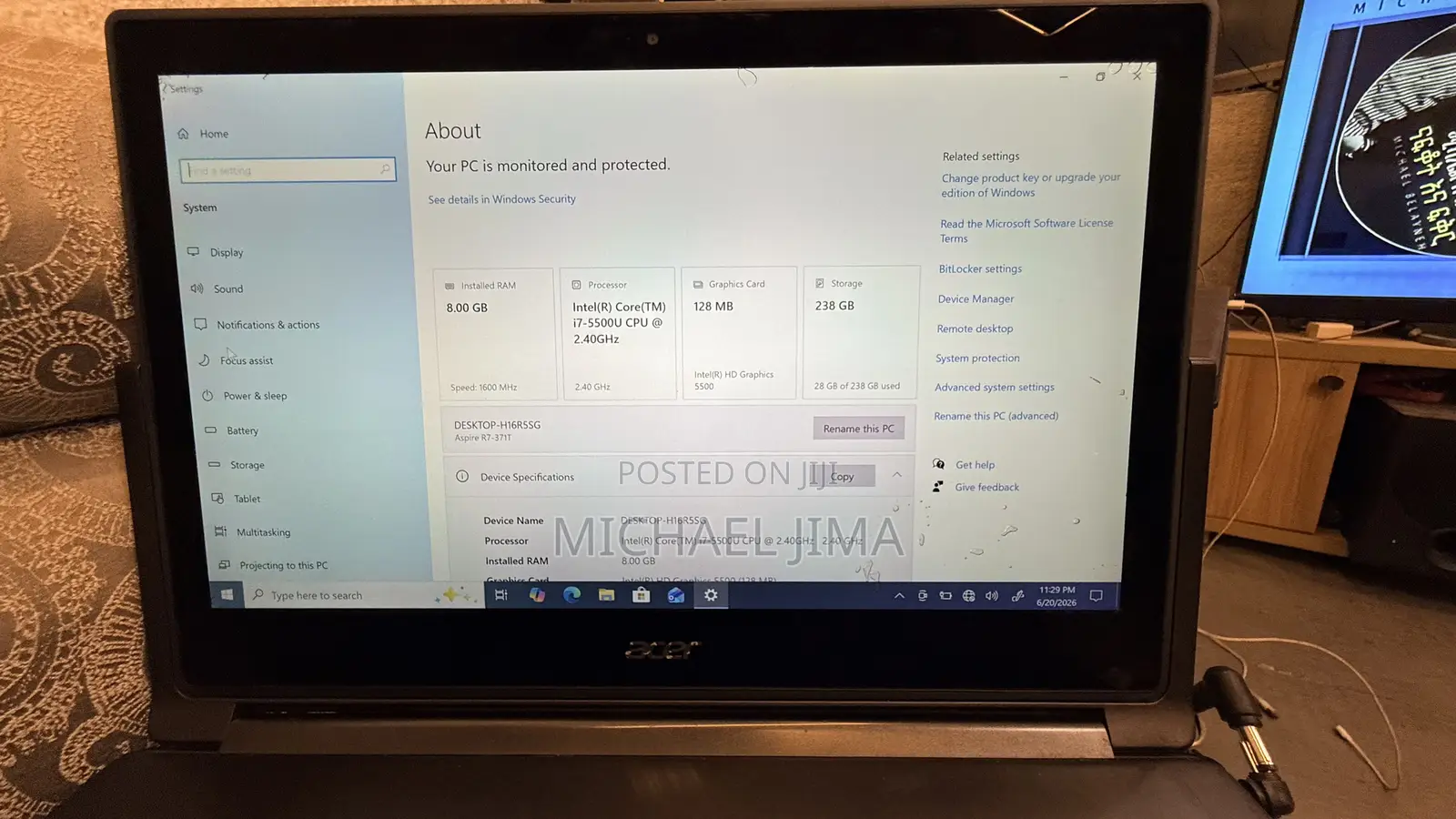 Laptop Acer Aspire R-13 8GB Intel Core i7 SSD 256GB