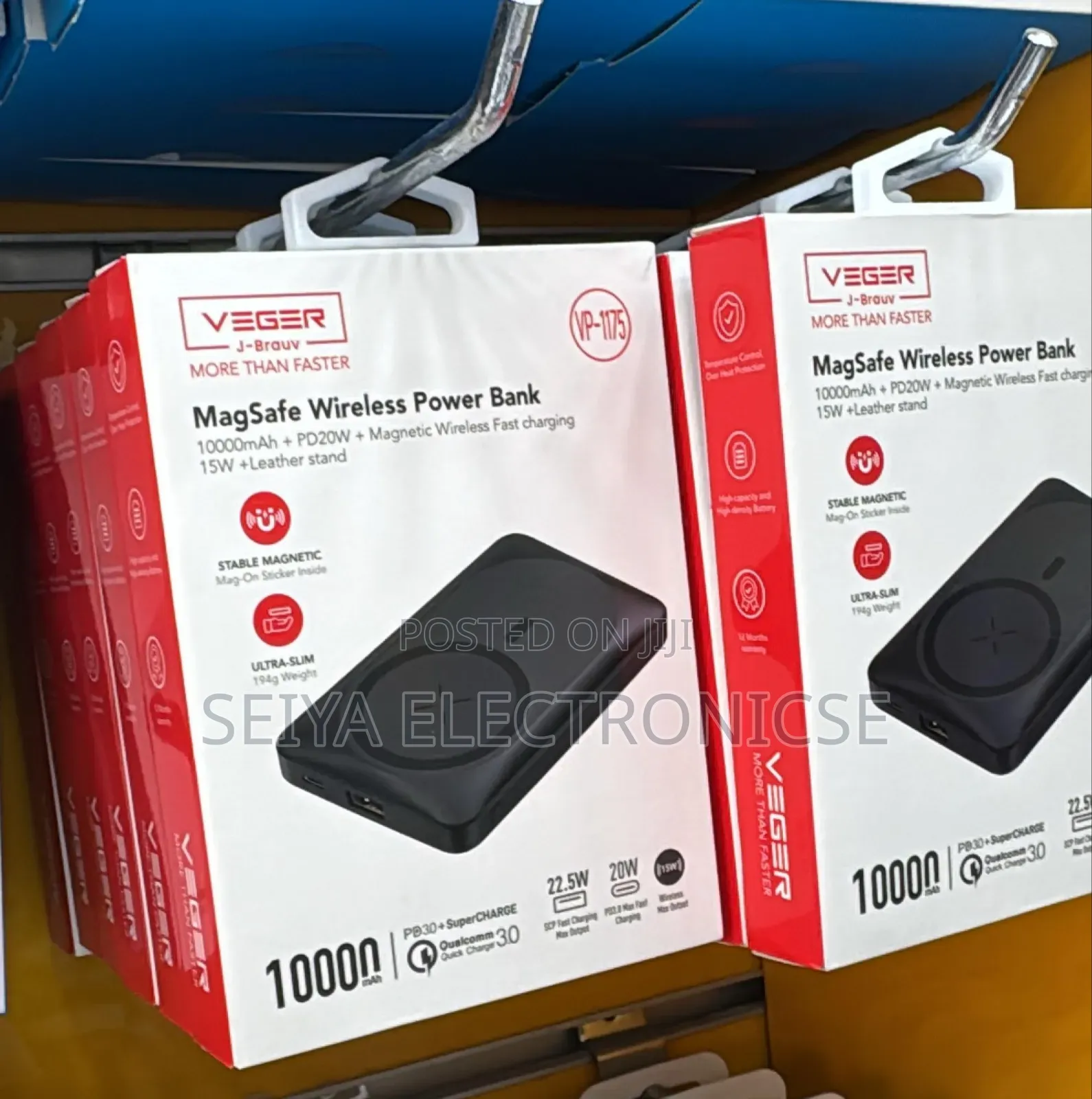 Veger 10000mah Magnetic Wireless Power Bank, Fast-Charging