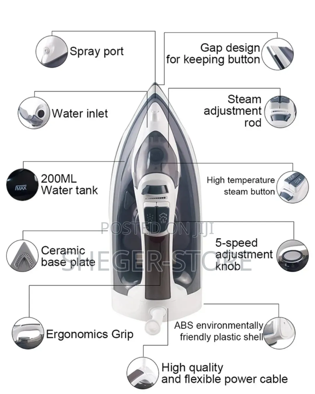 High Quality and Durability Hometime Steam Iron
ኦሪጅናል የልብስ መተኮሻ ካውያ