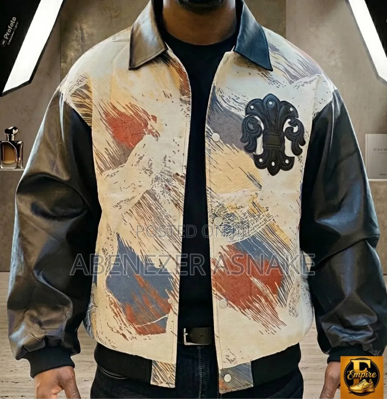 Lether-Paneled Bomber Jacket
