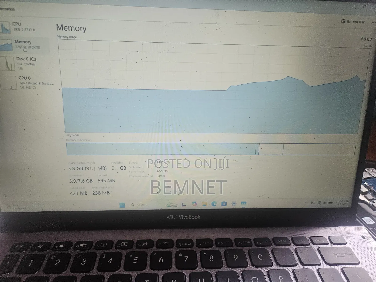 Laptop Asus 8GB AMD Ryzen 3 SSD 256GB