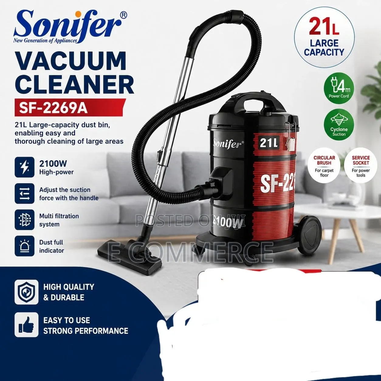 Sonifer Sf-2269a Vacuum Cleaner – Powerful Reliable