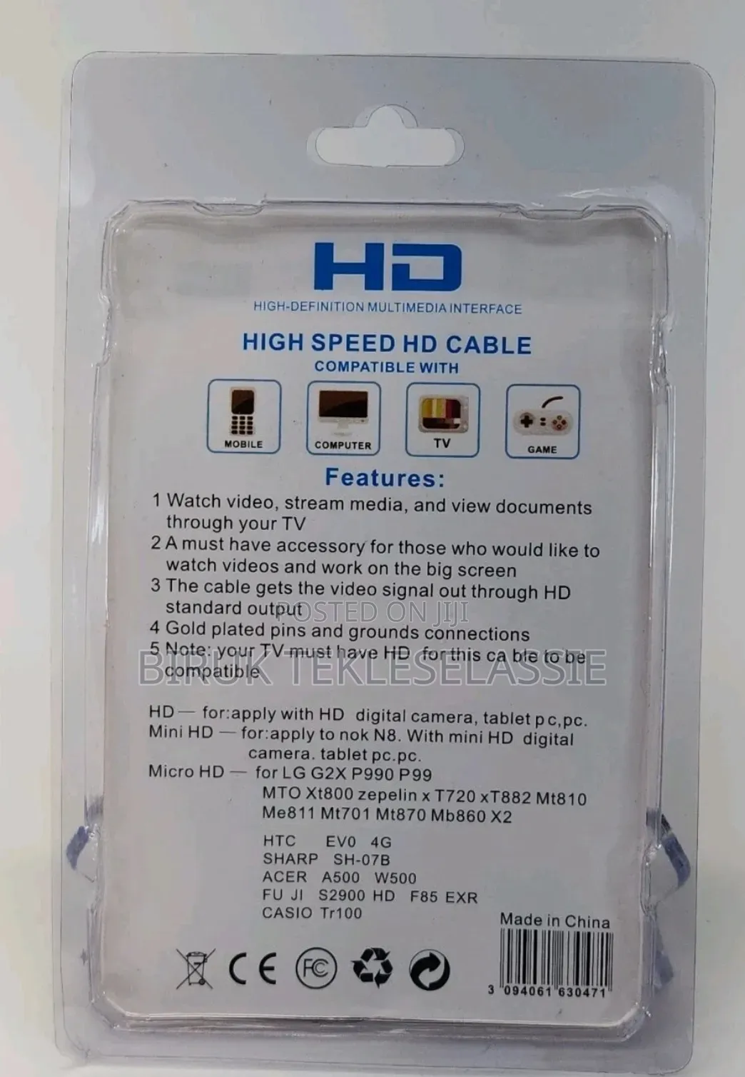 3 in 1hdmi Cable + Micro Hdmi Adapter+ Mini Hdmi Kit New