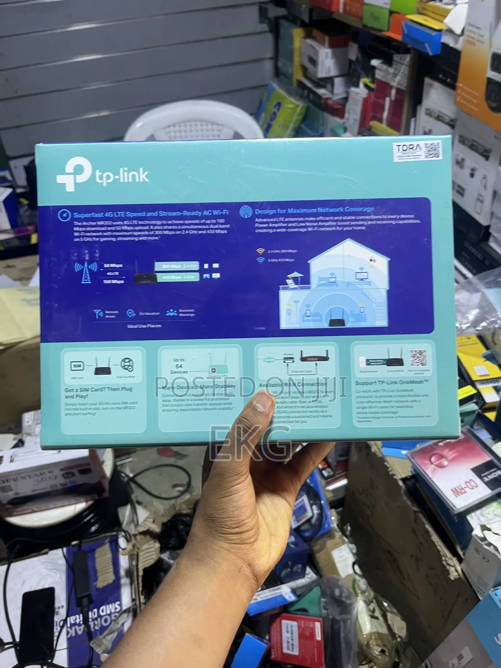 አዲስ Tp-Link Ac750 Dual Band Wi-Fi 4g Lte ራውተር (Archer Mr202)