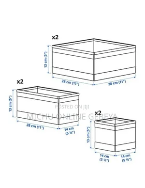 Ikea Organizer Box, Set of 6 – Dark Grey/Free Delivery