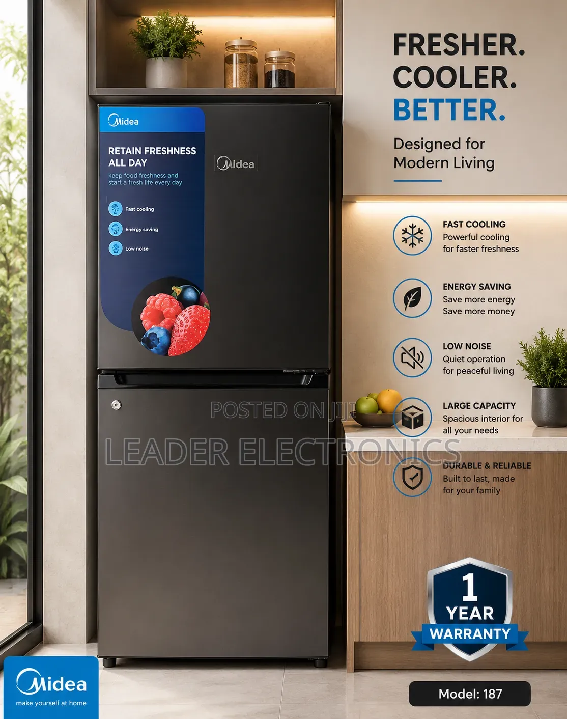 Midea Model 187 Refrigerator – Freshness, Efficiency Reliable Perfor