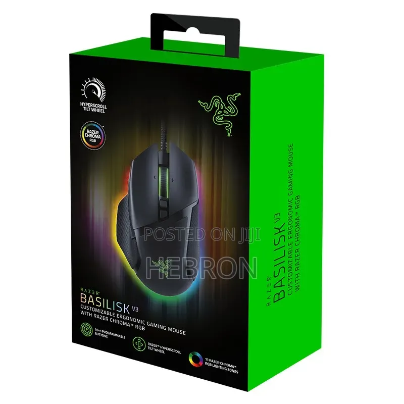 Razer Basilisk V3 - Wired Customisable Gaming Mouse Black
