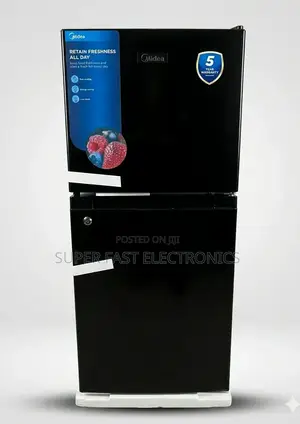 Midea Refrigerator With Freezer – Glossy Black 187