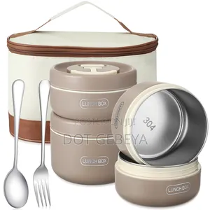የማያቀዘቅዝ የምሳ እቃ Lunch Time Now 4-Tier Lunch Box Set
