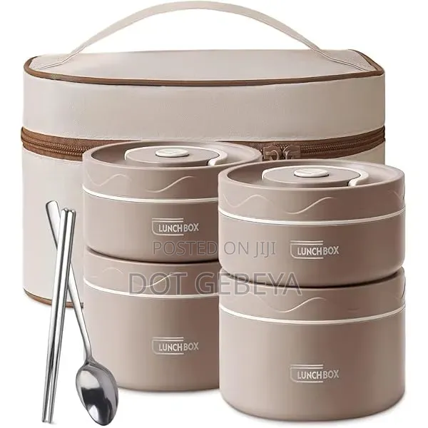 የማያቀዘቅዝ የምሳ እቃ Lunch Time Now 4-Tier Lunch Box Set
