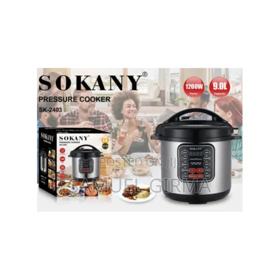 Thermostate ተገጥሞለታል 9l Sokany Electric Pressure Cooker