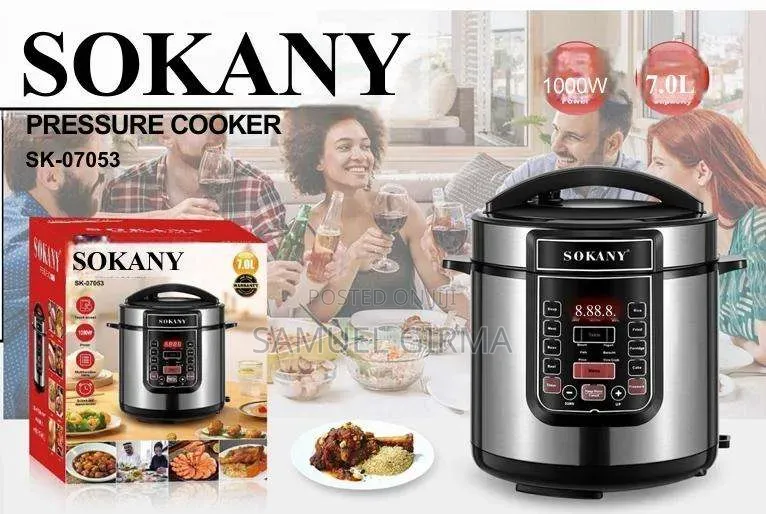 Thermostate ተገጥሞለታል 9l Sokany Electric Pressure Cooker