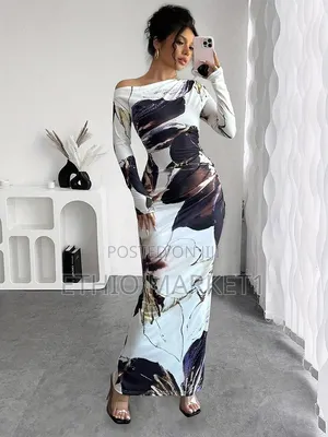 New Arrival Bodycon Women's Long Sleeves Maxi Length Dress