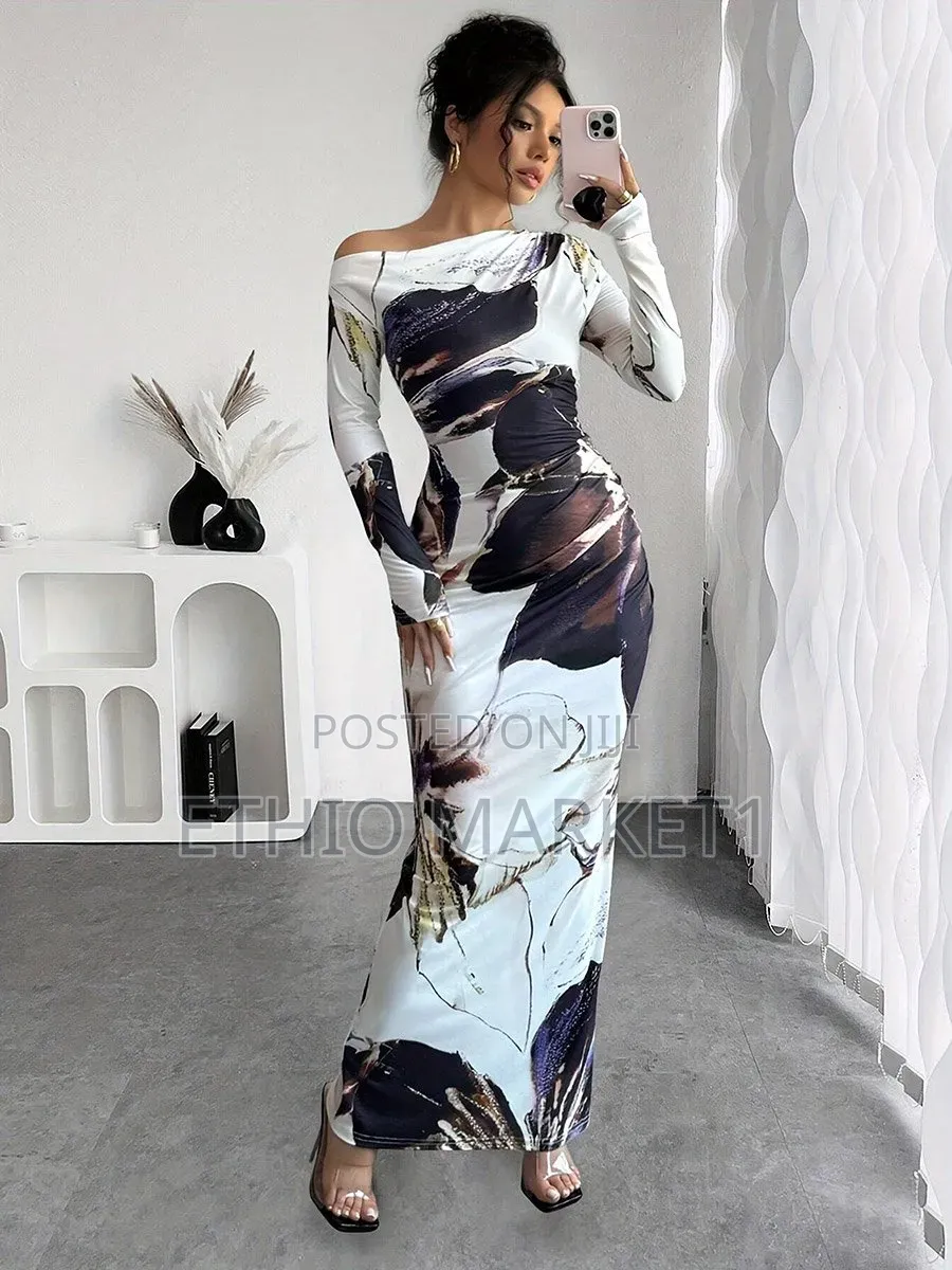 New Arrival Bodycon Women's Long Sleeves Maxi Length Dress