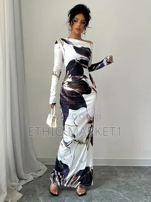 New Arrival Bodycon Women's Long Sleeves Maxi Length Dress