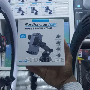 Rt-66d Car Phone Holder | 360° Rotating Suction Cup Mobile Stand