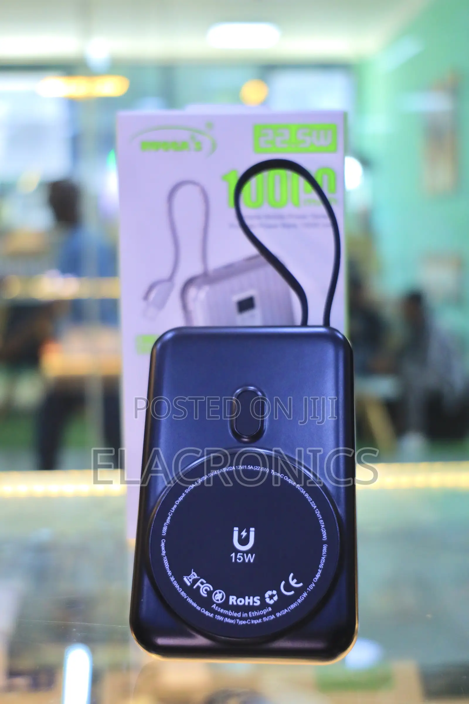 iPhone and Samsung Wireless Power Bank 10000mah (Ruggas )⁠