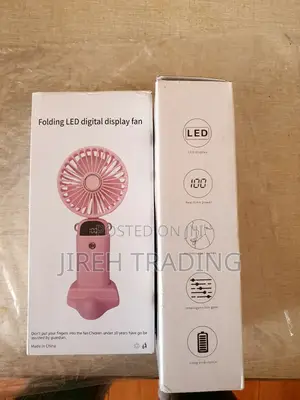 Folding Led Digital Display Fan – Portable Rechargeable
