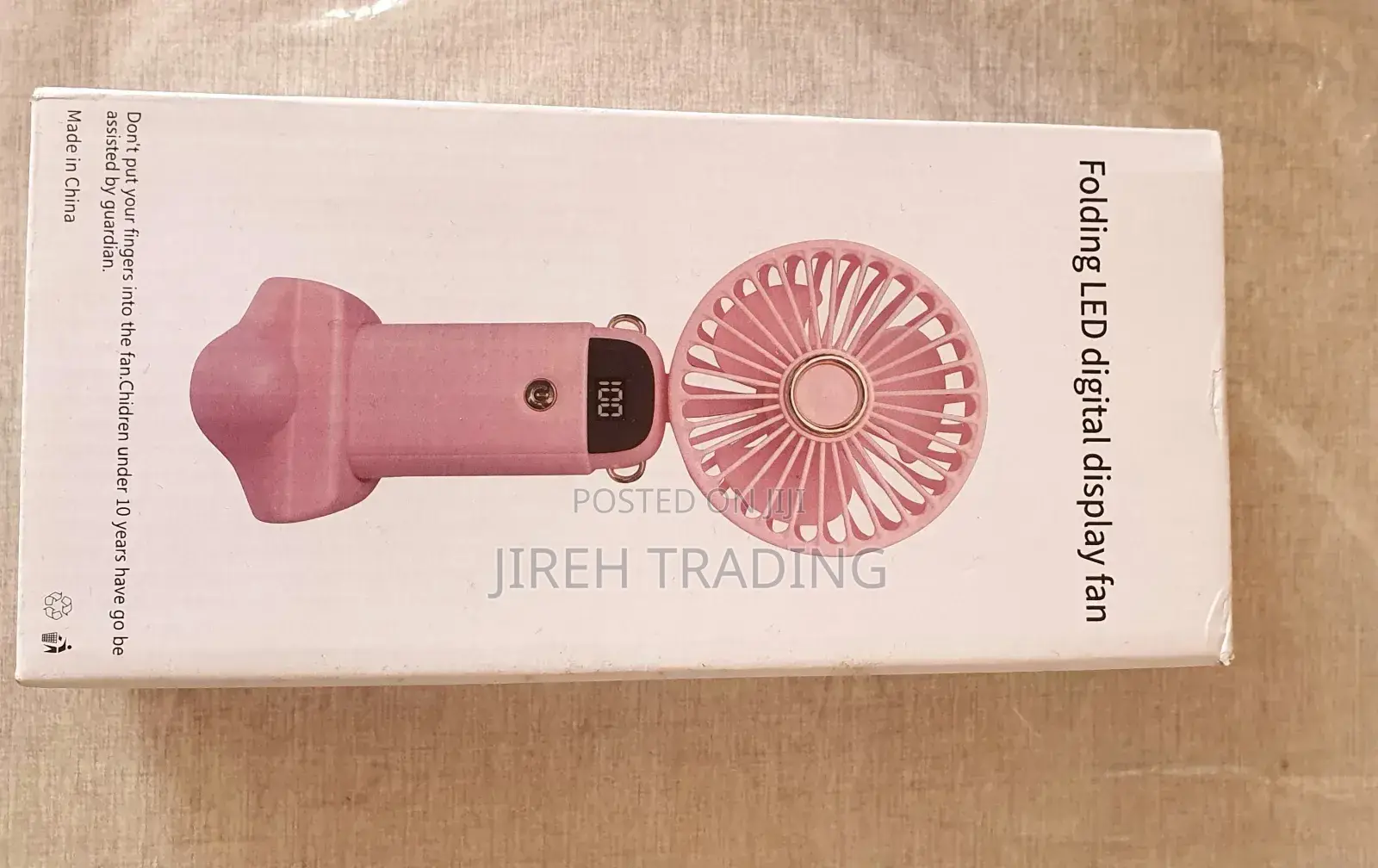Folding Led Digital Display Fan – Portable Rechargeable